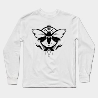 Magic Moon Moth Witch Art Long Sleeve T-Shirt